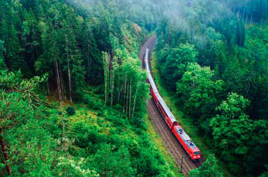 Dekorativ bild på ett tåg